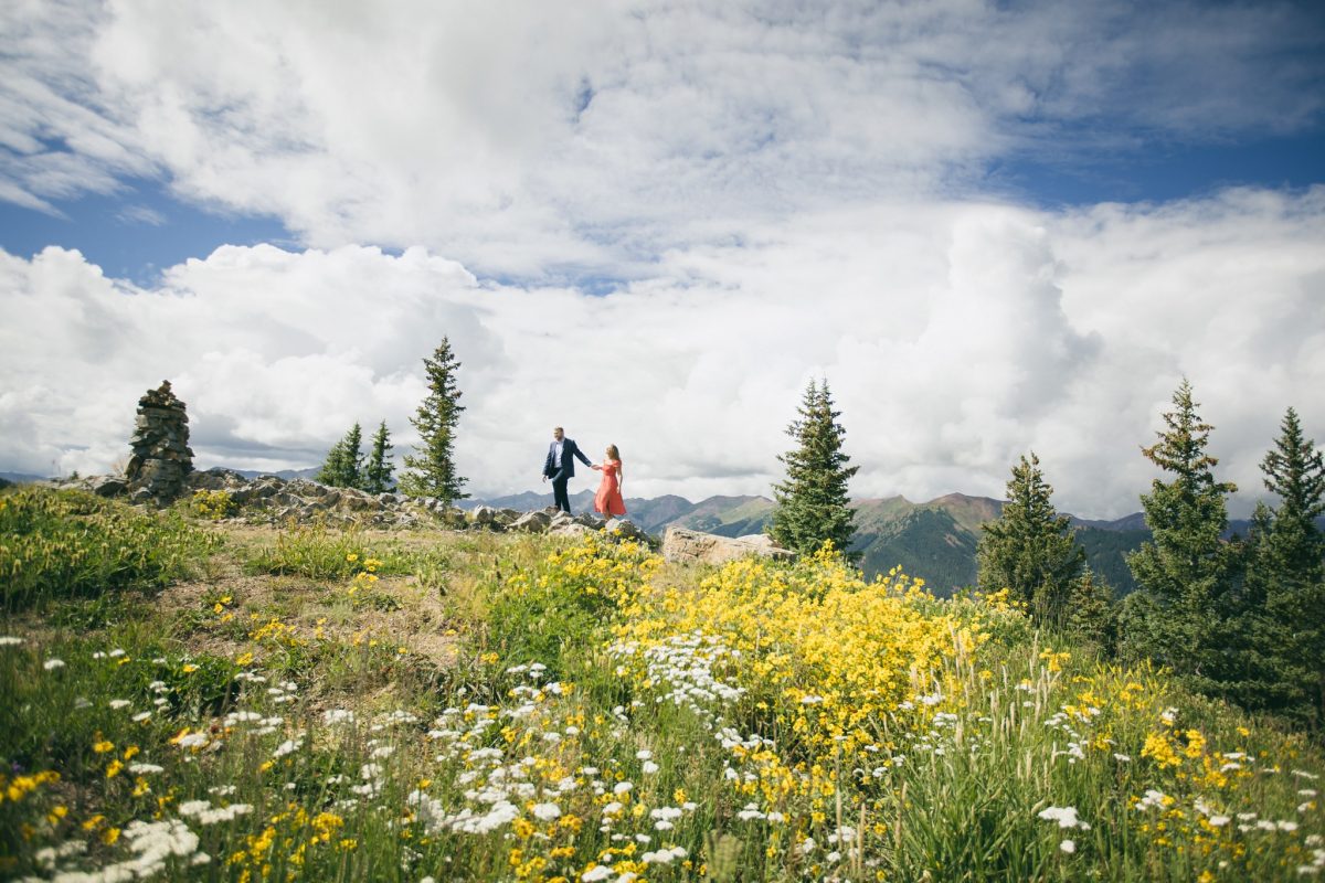 spring engagement session in aspen colorado