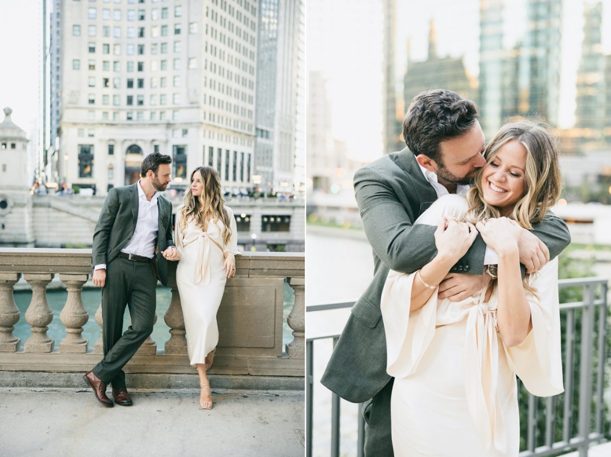 Chicago engagement photography on the Riverwalk
