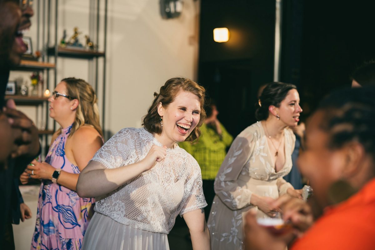 bride dancing at Chicago wedding
