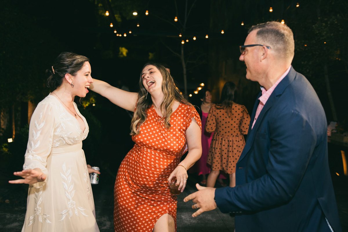 dancing with guests at lytle house